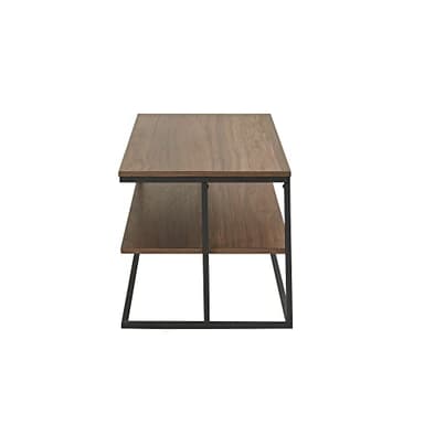 510 DESIGN Monarch Coffee Table with Storage Shelf - Modern 2 Tier Wooden Top and Metal Frame, Living Room Furniture, Easy Assembly, 21" W x 42" L x 19" H, Dark Coffee/Black - Image 5