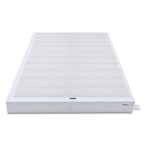 Amazon Basics Smart Box Spring Bed Base, 9-Inch Height Mattress Foundation, Tool-Free Easy Assembly, King, 79"L x 75.5"W x 9"H, White - Image 1