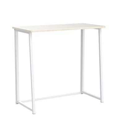 WOHOMO Folding Desk, Small Foldable Desk 31.5" for Small Spaces, Space Saving Computer Table Writing Workstation for Home Office, Easy Assembly, Oak - Image 5