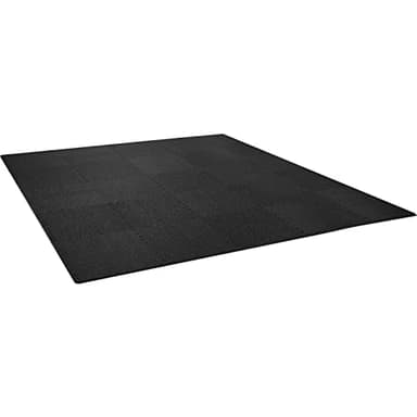 VEVOR 0.56Inch 100sq.ft 25 Tiles Gym Flooring for Home Gym, Rubber Top with High Density EVA Foam, 25 x 25In Gym Floor Exercise Equipment Mats, Interlocking Gym Mats, Puzzle Workout Mats, Black & Gray - Image 9