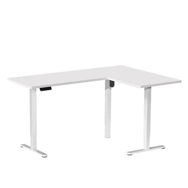 VIVO Electric Corner 63 x 55 inch L-Shaped Standing Desk, Memory Height Adjustment, White Top White Frame, DESK-E3CTW - Image 9