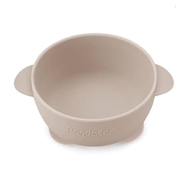 PandaEar 3 Pack Silicone Suction Baby Bowls & 3 Baby Feeding Spoons | Non-Slip Stay Put Bowls & Soft Silicone First Stage Spoons for Toddlers, BPA-Free Baby Led Weaning Set (Linen Brown Tan) - Image 6