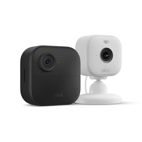 Blink Outdoor 4 + Blink Mini 2 — Smart security cameras, two-way talk, HD live view, motion detection, set up in minutes, Works with Alexa — 1 camera system + Mini 2 (White) - Image 1