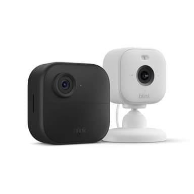 Blink Outdoor 4 + Blink Mini 2 — Smart security cameras, two-way talk, HD live view, motion detection, set up in minutes, Works with Alexa — 1 camera system + Mini 2 (White) - Image 1