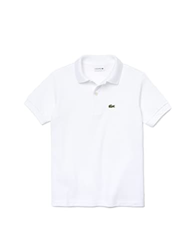 Lacoste Unisex-Child Short Sleeve Classic Pique Polo, White, 10 - Image 1