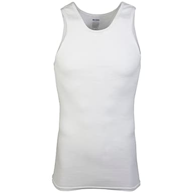 Gildan Men's A-shirt Tanks, Multipack, Style G1104, White (6 Pack), Large - Image 4