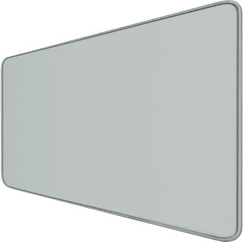 Large Gaming Mouse Pad with Stitched Edges, Durable Non-Slip Natural Rubber Base, Waterproof Computer Keyboard Pad Mat for Esports Pros/Gamer/Desktop/Office/Home - Grey - Image 1