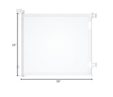 AOURMKOOP Retractable Baby Gate,Mesh Baby Gate or Mesh Dog Gate,33" Tall,Extends up to 55" Wide,Child Safety Gate for Doorways, Stairs, Hallways, Indoor/Outdoor（White,33"x55") - Image 7