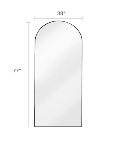 ITSRG Full Length Mirror with Stand, 38"x77" Floor Mirror Freestanding, Arched Oversized Mirror, Wall Mounted for Bedroom(Black) - Image 3