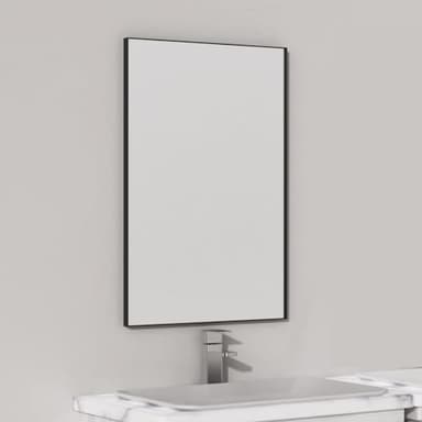 VocalStar Black Metal Framed Bathroom Mirror for Wall, 18 x 26 Inch Square Corner Rectangle Black Bathroom Vanity Mirror Modern Farmhouse, 1/4-inch Shatterproof Glass | Ultra-Flush Hanging - Image 6