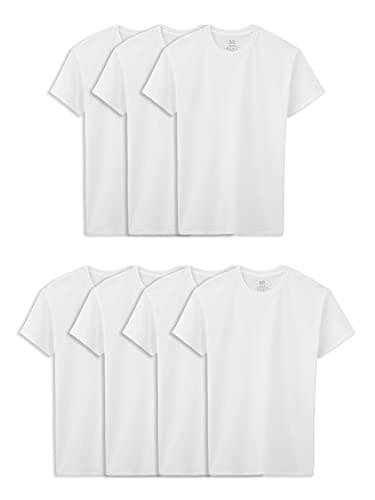Fruit of the Loom Big Cotton T Shirt, Boys-7 Pack-White, Large - Image 1