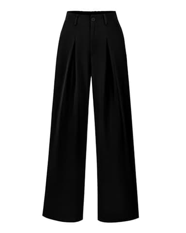 BTFBM Women High Waist Palazzo Pants Fall 2025 Casual Wide Leg Trousers Loose Work Office Business Suit Pant Pockets(Black, X-Large) - Image 1