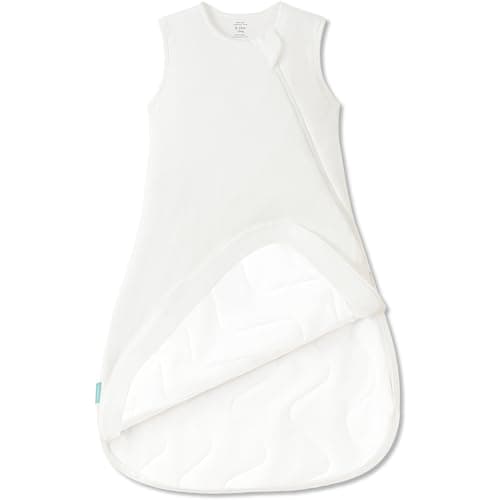 PurComfy Supersoft Sleep Sack 1.0 TOG, Premium Bamboo Viscose Baby Sleeping Bag, 2-Way Safe Zipper Sleep Sacks 3-6 Months (Cream) - Image 1