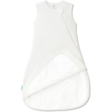 PurComfy Supersoft Sleep Sack 1.0 TOG, Premium Bamboo Viscose Baby Sleeping Bag, 2-Way Safe Zipper Sleep Sacks 3-6 Months (Cream) - Image 1