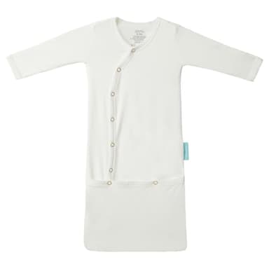 PurComfy Supersoft Baby Sleeper Gowns, Premium Bamboo Viscose Infant Nightgown Sleepers Snap Bundlers Newborn Cream - Image 1