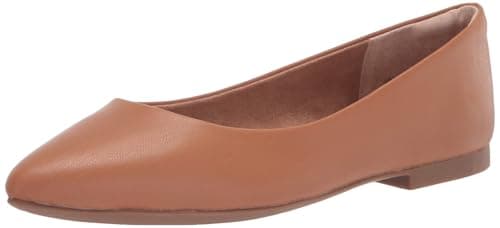 Amazon Essentials Women's Pointed-Toe Ballet Flat, Camel, 7 - Image 1