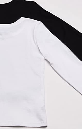 The Children's Place baby girls And Toddler Long Sleeve Basic Layering T-shirt T Shirt, Black/White 2 Pack, 2T US - Image 4