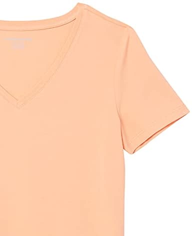 Amazon Essentials Women's Regular-Fit Short-Sleeve V-Neck T-Shirt, Pack of 2, Coral Orange/Golden Yellow, Small - Image 8