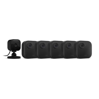 Blink Outdoor 4 (4th Gen) + Blink Mini – Smart security camera, two-way talk, HD live view, motion detection, set up in minutes, Works with Alexa – 5 camera system + Mini (Black) - Image 1