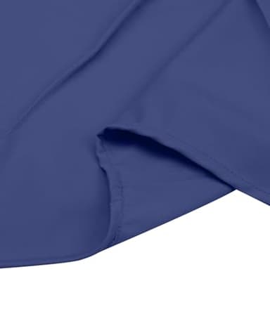 siliteelon Dress Shirts for Women Long Sleeve Button Down Shirts for Women Work Shirts Office Blouse Top Dark Blue X-Small - Image 6