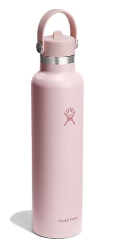 Hydro Flask Water Bottle - Insulated Stainless Steel - Straw Lid, Non Spill, Leakproof 24 Oz Trillium Pink - Image 2