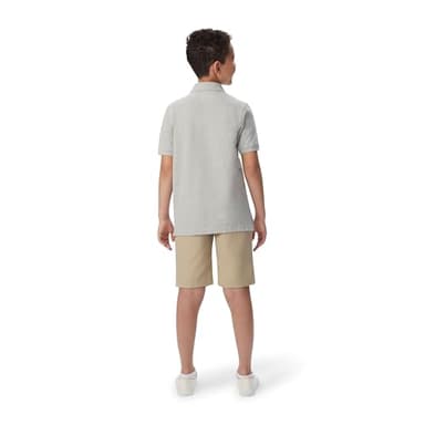 French Toast boys Short Sleeve Pique (Standard & Husky) Polo Shirt, Heather Gray, 18-20 Husky - Image 5