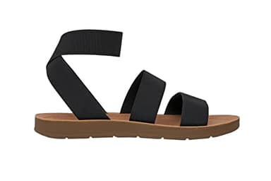 CUSHIONAIRE Indego Stretch Sandal – Lightweight Slip-On with Memory Foam & Soft Straps for All-Day Support | Casual or Dressy Summer Sandals for Women 2025, BLACK 8 - Image 4