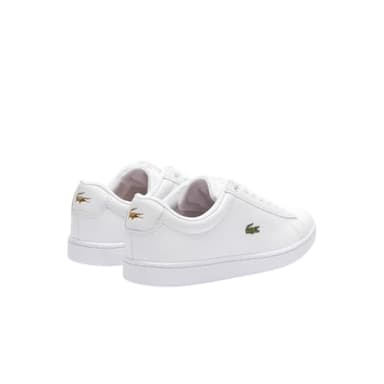Lacoste Women's Hydez Leather Sneaker, White/Gold, 7.5 - Image 3