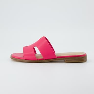 CUSHIONAIRE Voyage Cutout Strap Slides for Women, Slip On Summer Flats, Trendy Footwear, Comfortable Vacation Style Sandals for Women 2025, FUCHSIA 12W - Image 2