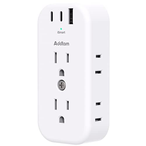 Outlet Extender Multi Plug Adapter - Addtam Electrical 6 Outlet Splitter with 3 USB Wall Charger (2 USB-C Ports), Wall Surge Protector Plug Expander for Cruise, Travel, Home, Office, Dorm Essentials - Image 1