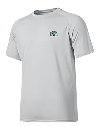 Willit Men's Rashguard Swim Shirt Short Sleeve UPF 50+ Sun Protection Shirt SPF Quick Dry Water Shirt Gray XL - Image 1