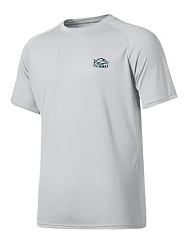 Willit Men's Rashguard Swim Shirt Short Sleeve UPF 50+ Sun Protection Shirt SPF Quick Dry Water Shirt Gray XL - Image 1