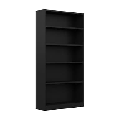 Bush Furniture Universal Tall 5 Shelf Bookcase in Black, Vertical Storage and Display Bookshelf for Home Office or Living Room Organization - Image 1