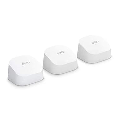 Like-New Amazon eero 6 mesh wifi system - Supports internet plans up to 500 Mbps, Coverage up to 4,500 sq. ft., Connect 75+ devices, 3-pack (1 router + 2 extenders) - Image 1