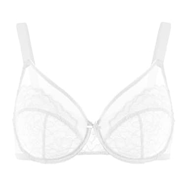 HSIA Minimizer Bras for Women Enchante Full Coverage Underwire Bras Plus Size Lifting Floral Lace Bra for Heavy Breast White - Image 4