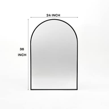 Minuover Arched Wall Mirror for Bathroom, 24"x36" Black Modern Metal Frame for Entryway Living Room Bedroom Wall Decor - Image 2