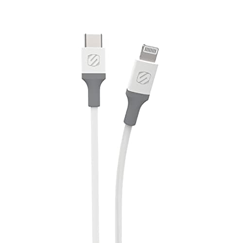 Scosche Ci44WG-SP Strikeline MFI Certified Lightning Charge & Sync Cable for All Lightning Devices 4-ft. White/Gray - Image 1