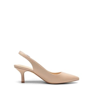 DREAM PAIRS Women's Kitten Heel Slingback Pointed Closed Toe Low Stiletto Heels Dress Bridal Elegant Wedding Pumps Shoes,Size 7,Nude-Pu,SDPU2444W - Image 2