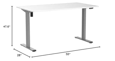 FLEXISPOT EN1 One-Piece Standing Desk, 55 x 28 Inches Stand Up Desk Workstation with Seamless Desktop Board (Silver Frame + 55 inches White Top, 2 Packages) - Image 3