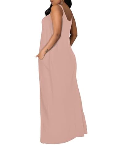 OFEEFAN Womens Maxi Dresses Flattering Dresses to Hide Tummy Trendy Dresses Khaki XL - Image 4