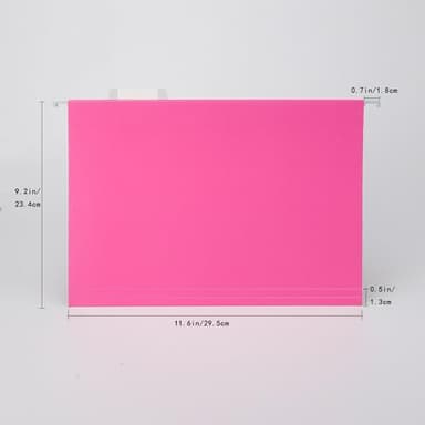 Pink Hanging File Folders,25 Packs Letter Size File Folder,Designed for Bulky Files,Filing Cabinet,1/5 Adjustable Tabs for Office,School,Home - Image 2