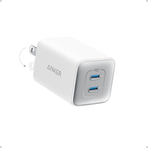 Anker Nano 47W USB C Charger, 2 Port Compact Foldable GaN Charger for iPhone 17 / 16, Galaxy, Pixel, Compatible with MagSafe (White) - Image 1