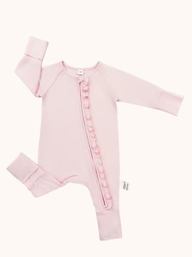 Bow Dream Baby Girl Clothing Footies Bamboo Rayon Baby Girl Clothes Baby Romper Jumpsuit Newborn-24 Months Pink Blue Flower Cow 3-6 Months - Image 6