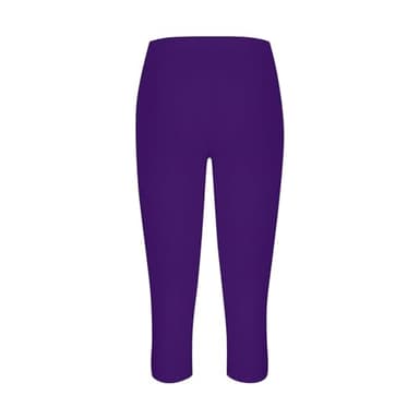 Tatumaie Capri Leggings for Women Summer Dressy Cropped High Waist Yoga Pants Stretchy Leggings Workout Compression Pants Purple - Image 3