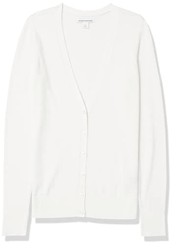 Amazon Essentials Women's Lightweight V-Neck Cardigan Sweater (Available in Plus Size), Ivory, Medium - Image 6