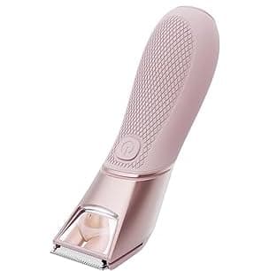 Bikini Trimmer for Women- Mirror Electric Shaver for Body Pubic Hair with LED, IPX7 Waterproof Portable Lady Facial Razor with Ceramic Blade, Body Groomer for Leg,Arm,Underarm - Dark Pink - Image 1