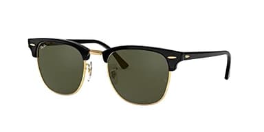 Ray-Ban RB3016 Clubmaster Square Sunglasses, Black on Gold/G-15 Green, 55 mm - Image 3