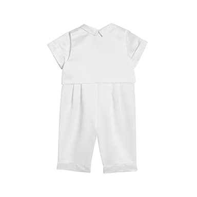 Pippa & Julie Baby Boys' Christening Set, 3-Piece Outfit, Includes Suit, Removable Vest & Bonnet, White, 18 Months - Image 3