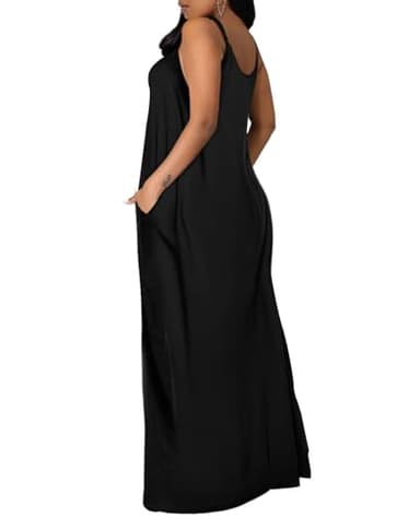 OFEEFAN Maxi Dress Spring Dresses for Women 2025 Women Beach Fashion Summer Outfits Sexy Black Long Dresses for Women M - Image 4