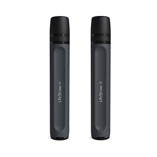 LifeStraw Peak Series - Personal Water Filter Straw for Backup Filtration, Emergency, Survival, and Ultralight Hydration, Dark Mountain Gray, 2 Pack - Image 1